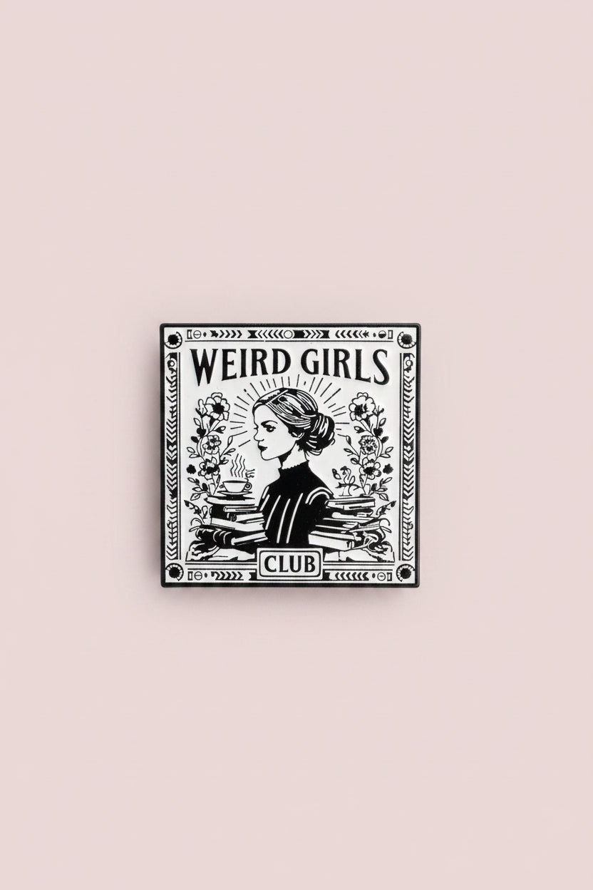 Pin - ”Weird girls club” (variant Böcker och blommor)