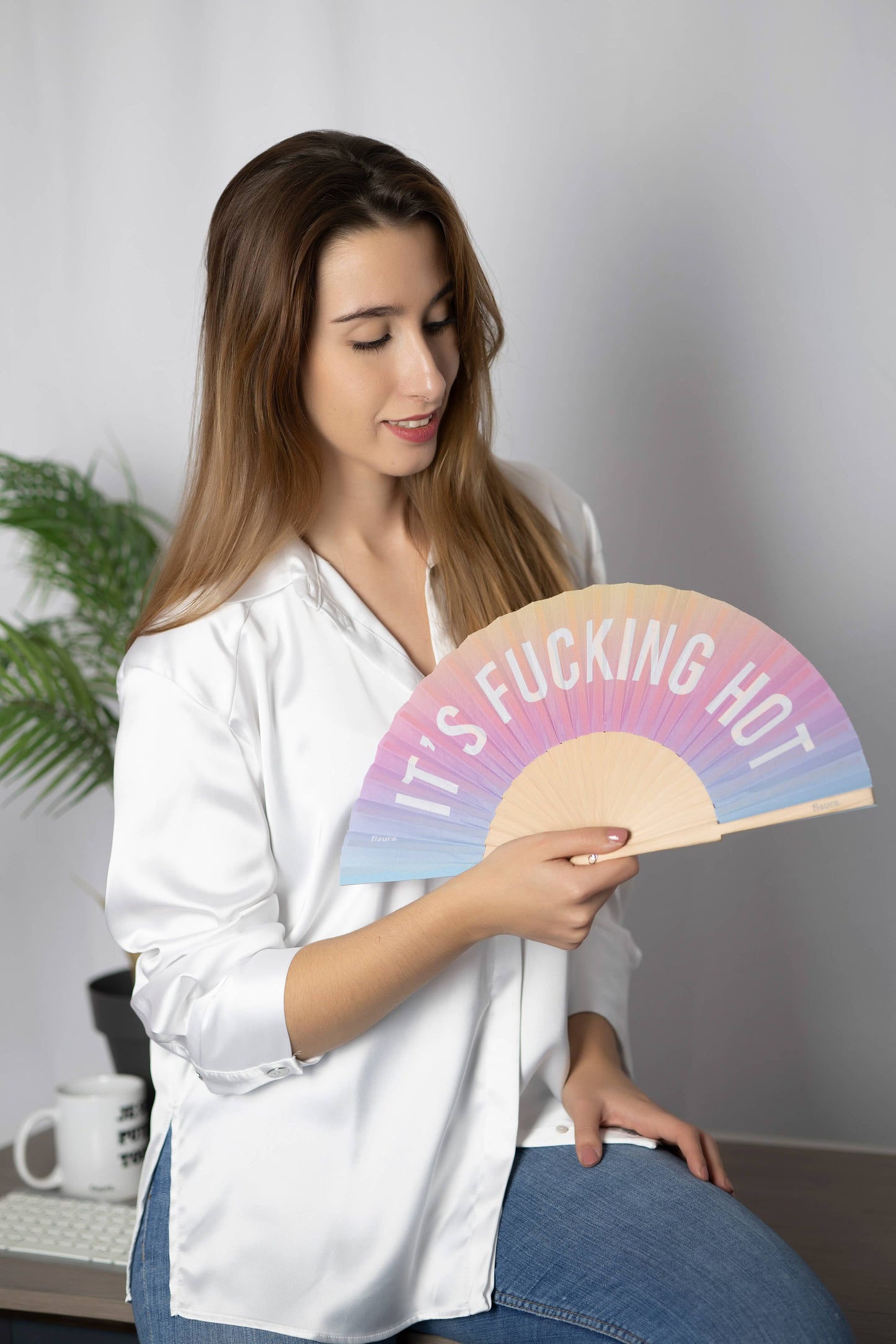 Solfjäder "Fucking Hot" Ombré - Lyser i mörkret