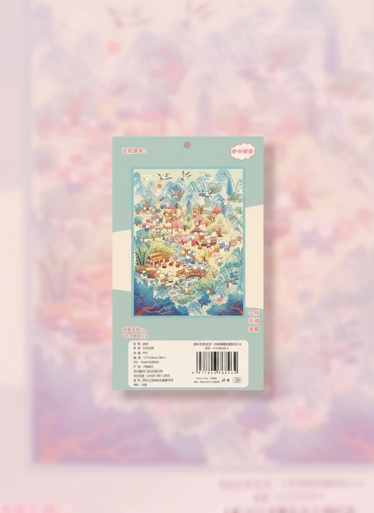 3d Sticker Scene- Little Village - Pink Panda Style product photo