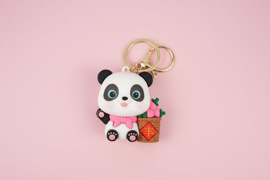 Söt Panda Nyckelring - Korg