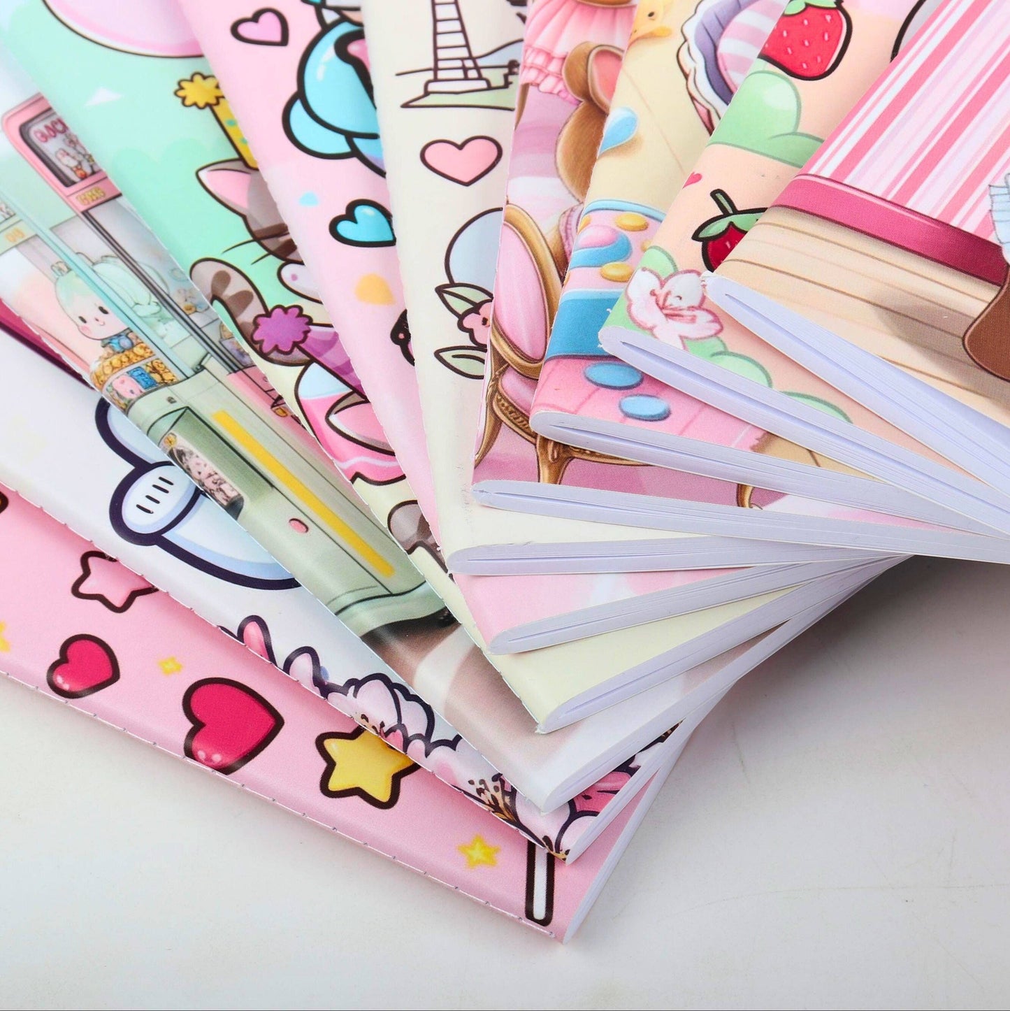 Kawaii anteckningsbok med djurmotiv – 80 sidor, 14x21 cm