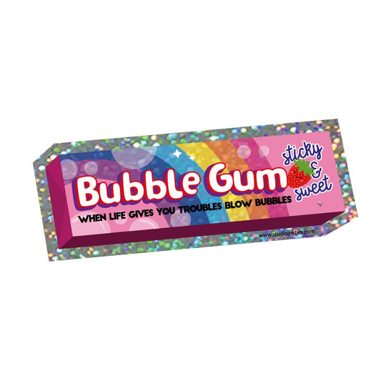 Glittrande klistermärke Bubblegum