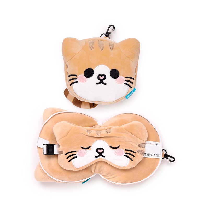 Relaxeazzz Scottish Fold Katt Resekudde & Ögonmask