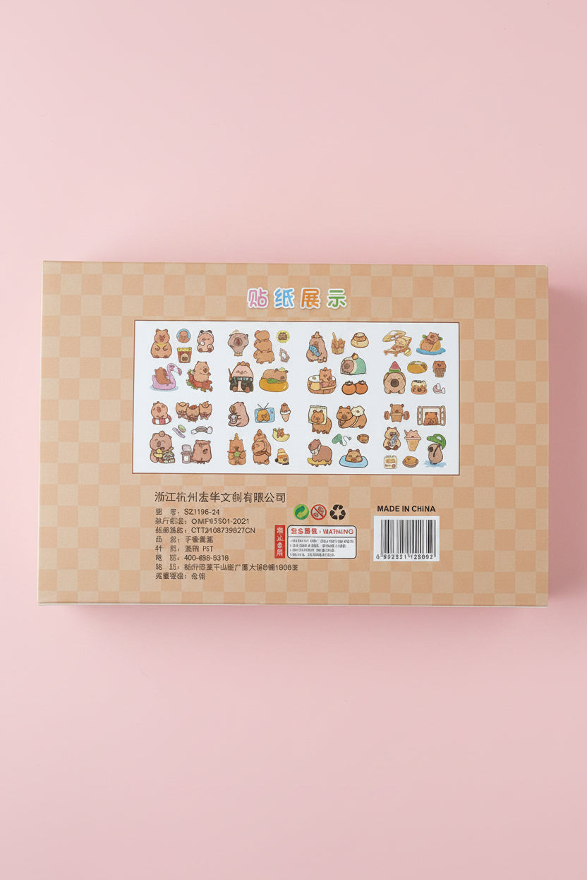 Kawaii Pysselset Capybara – Stickers & Tejp