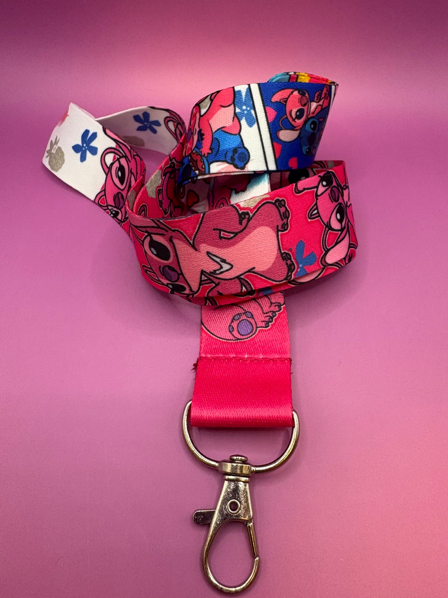 Disney Stitch - Rosa Nyckelband 45cm Kawaii Accessoar