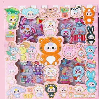 100-pack Baby Rosa Kawaii Stickers - Perfekt för Anime Dekoration & Personlig Stil