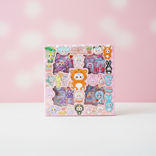 100-pack Baby Rosa Kawaii Stickers - Perfekt för Anime Dekoration & Personlig Stil - Pink Panda Style product photo