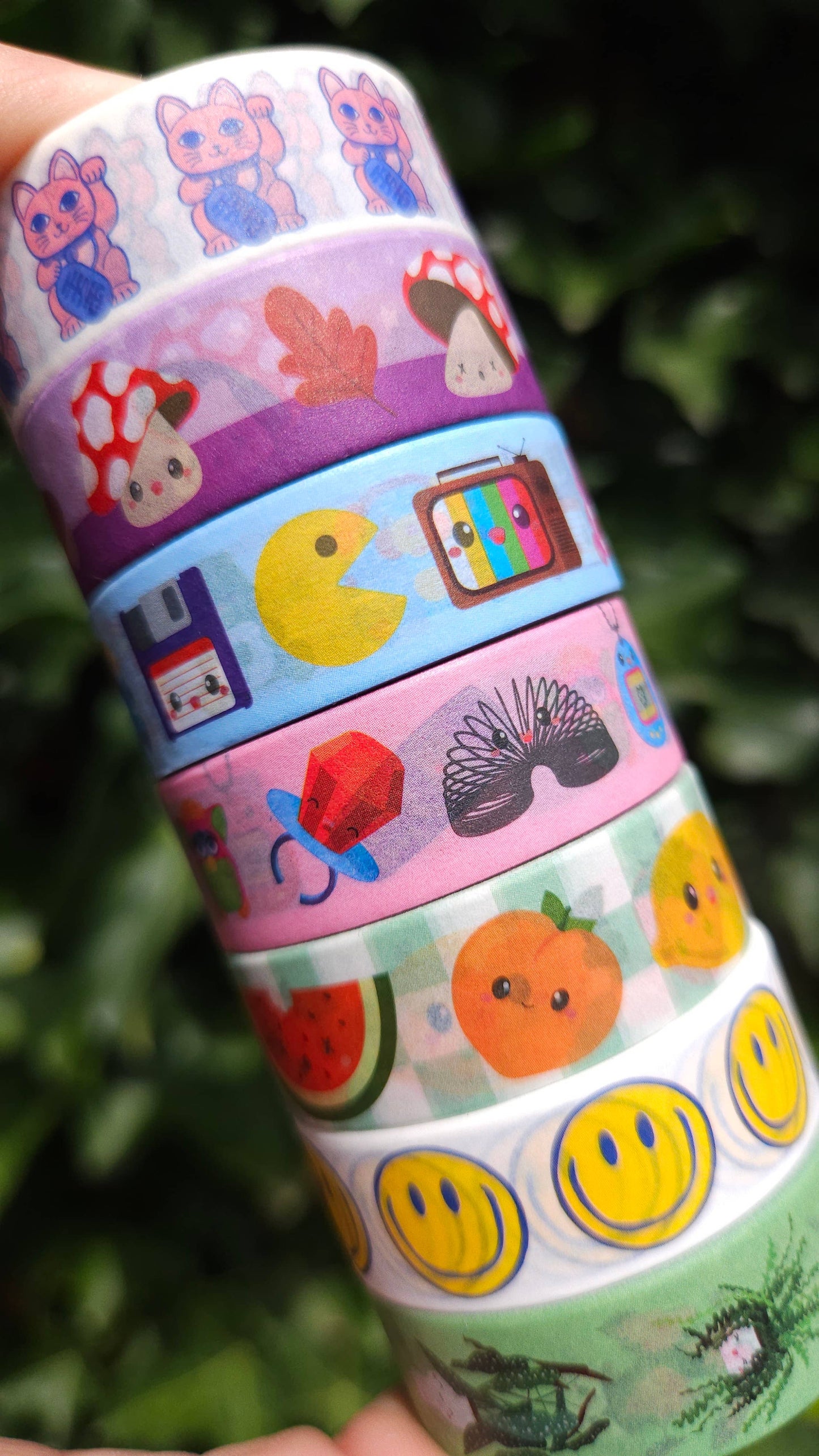 Washi Tape Lucky Cat Maneki Neko 15mm x 10m – Japansk Kawaii Tejp för Scrapbooking