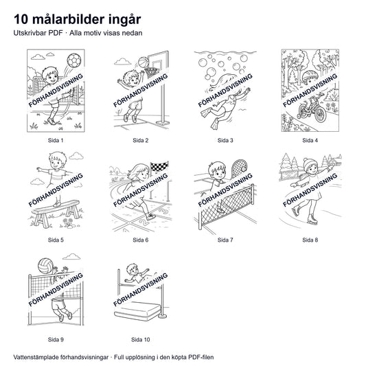 Målarsidor Sportbilder - Nerladdning
