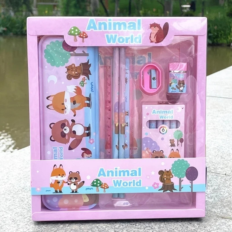 Kawaii Rosa Skrivset - Söta Stationery-accessoarer för Skola & Kontor