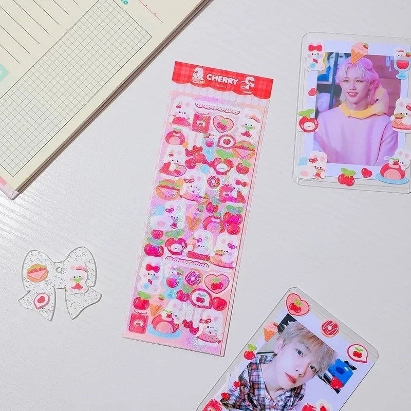 Kawaii Stickers Ark Körsbär - Söta Dekorationer för Bullet Journal & Pyssel