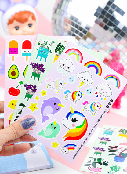 Klistermärken Sushi & Snabbmat – Sött vinylark för dator & vattenflaska