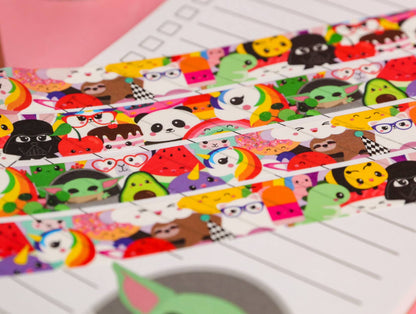 Kawaii Washi Tape - Enhörning, Yoda & Sushi för Bullet Journal & DIY