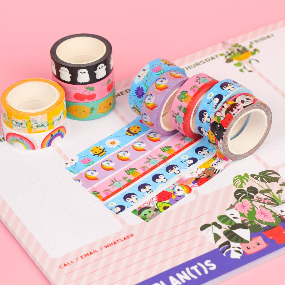 Kawaii Washi Tape - Enhörning, Yoda & Sushi för Bullet Journal & DIY