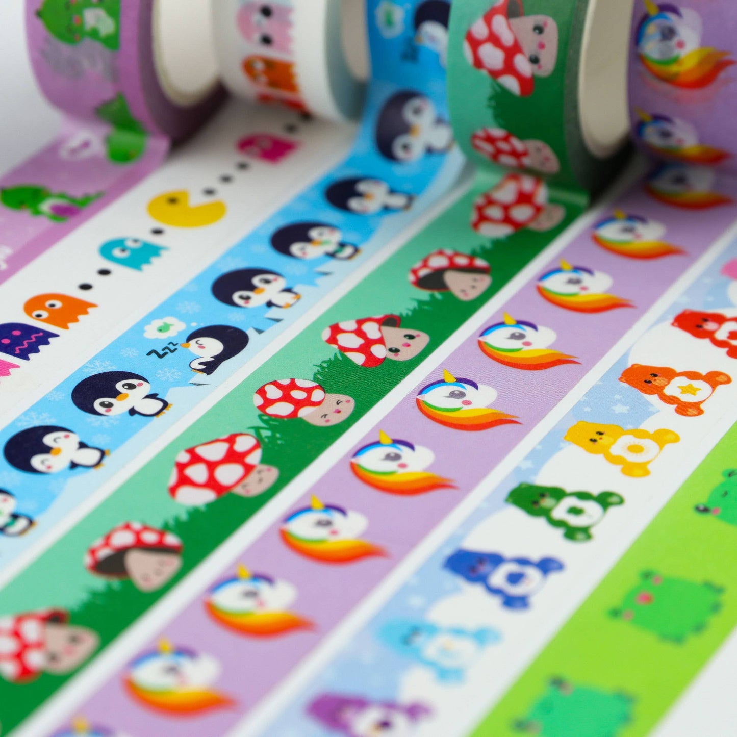 Care Bears Washi Tejp – Färgglad Kawaii Maskeringstejp för Bullet Journal