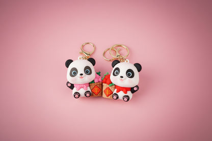 Söt Panda Nyckelring - Korg