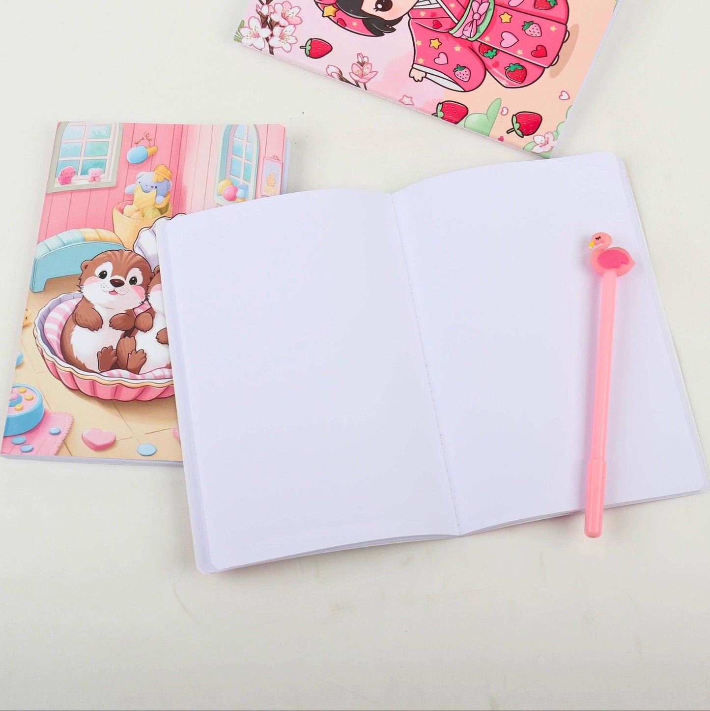 Kawaii anteckningsbok med bävermotiv – Bebisutterbok, 80 sidor