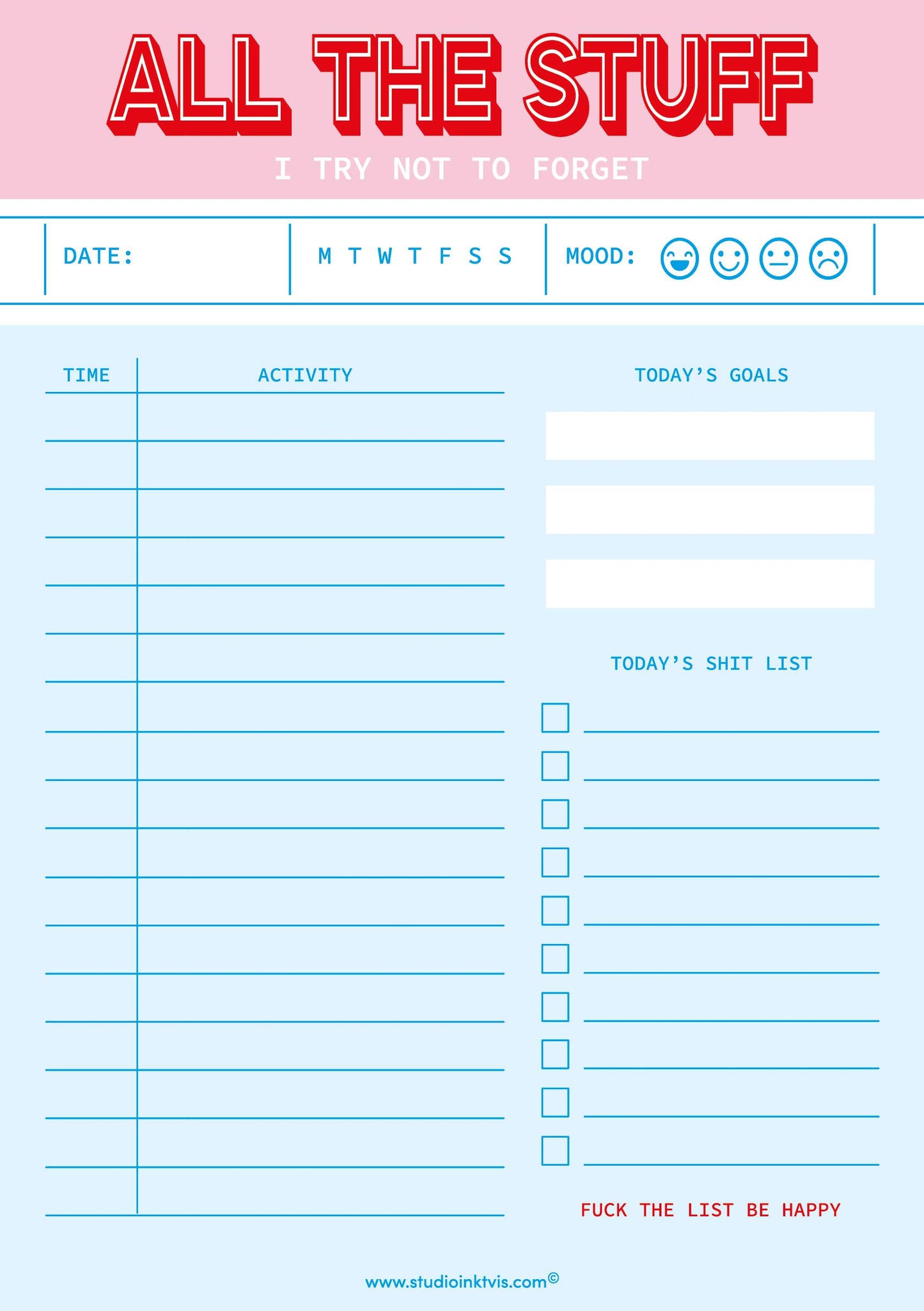 Anteckningsblock A5 - "Alla saker jag försöker att inte glömma" - Perfekt present