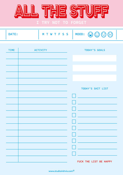 Anteckningsblock A5 - "Alla saker jag försöker att inte glömma" - Perfekt present