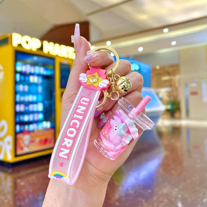 Flytande Donut Nyckelring Bubbelte - Kawaii Accessoar för Nycklar & Väska