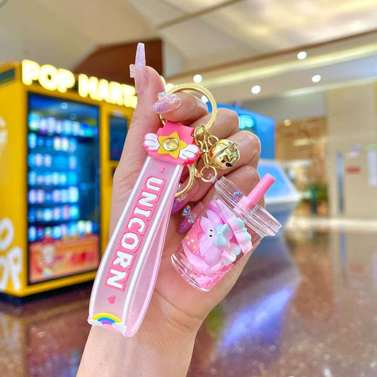 Flytande Donut Nyckelring Bubbelte - Kawaii Accessoar för Nycklar & Väska