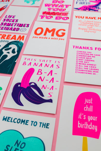 Miljövänligt Tackkort - Japanskt papper, RISO-tryck, handgjort & unikt