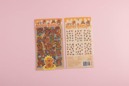 Stickerset Capybara - 6 Ark Stickers
