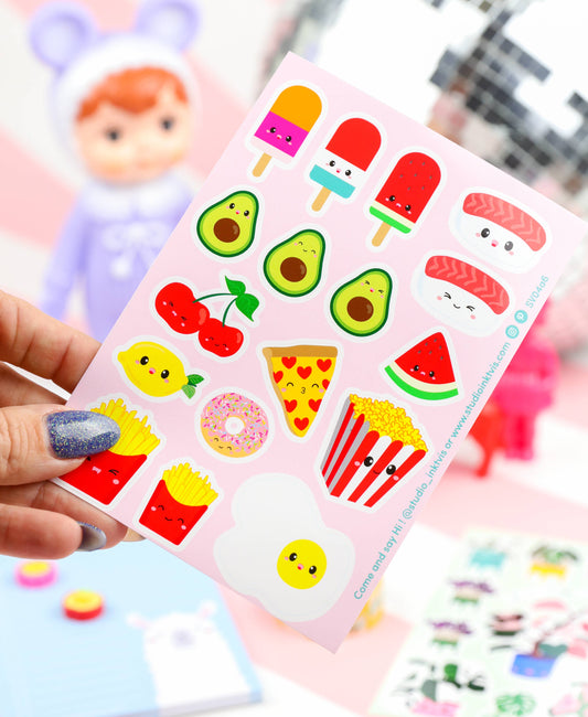 Klistermärken Sushi & Snabbmat – Sött vinylark för dator & vattenflaska