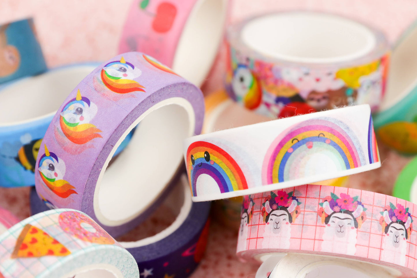 Studio Inktvis Washi Tape UNICORN – Färgglad Tejp för Bullet Journal & Pyssel