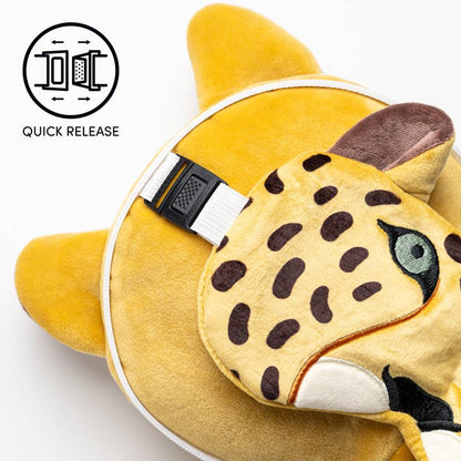 Relaxeazzz Leopard Round Plush Resekudde & Ögonmask