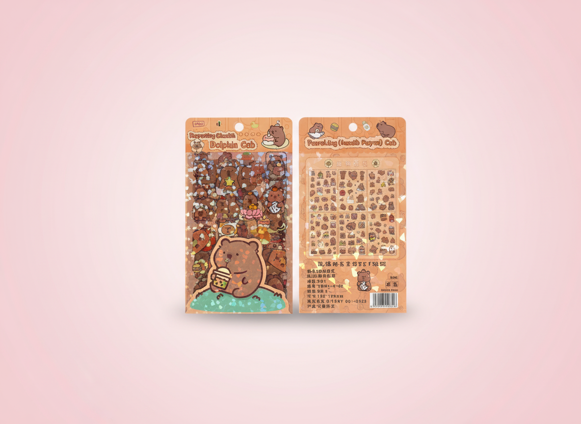 Stickerset Capybara - 6 Ark Stickers - Pink Panda Style product photo