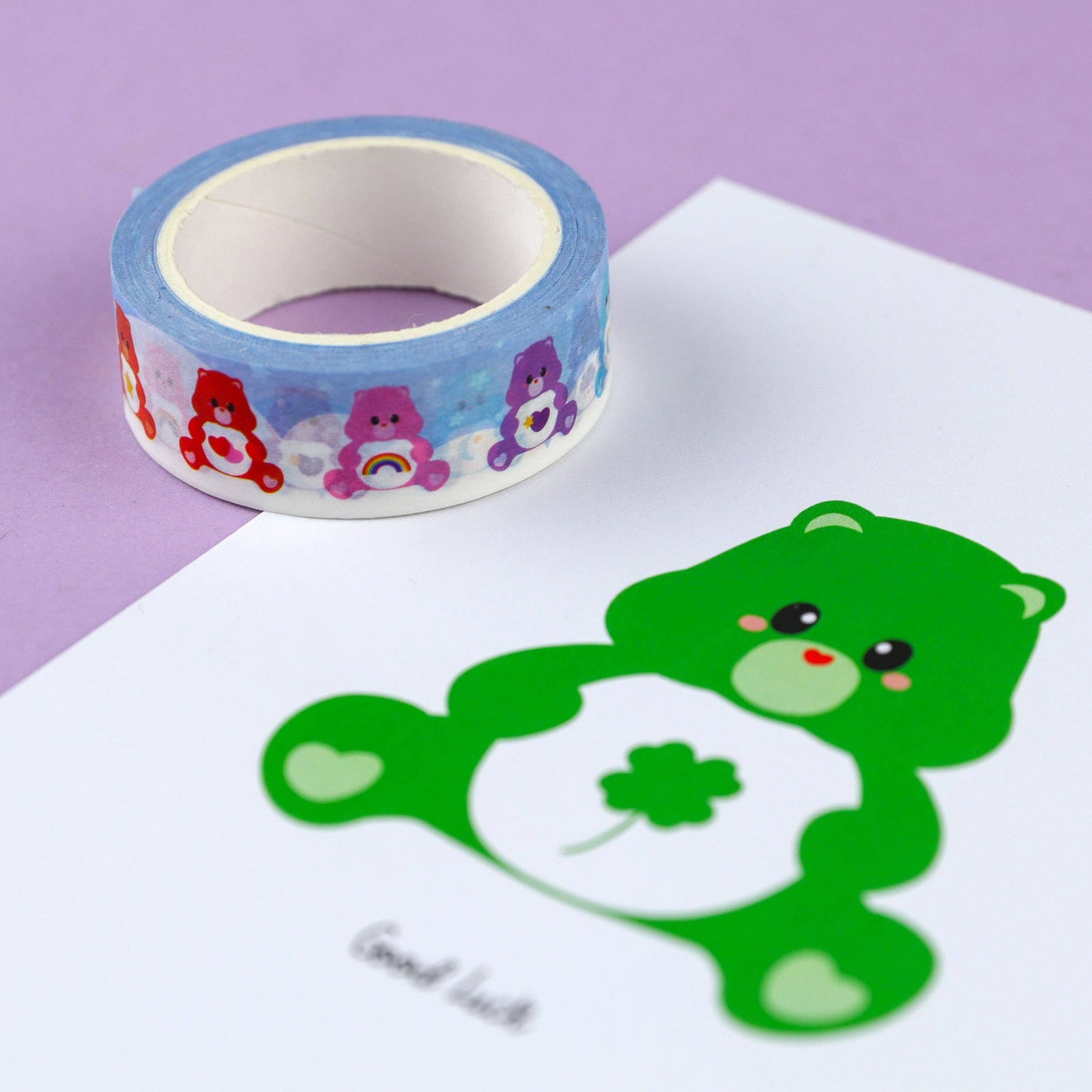 Care Bears Washi Tejp – Färgglad Kawaii Maskeringstejp för Bullet Journal
