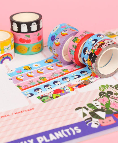 Studio Inktvis Washi Tape Körsbär 15mm x 10m - Kawaii Dekoration för Bullet Journal