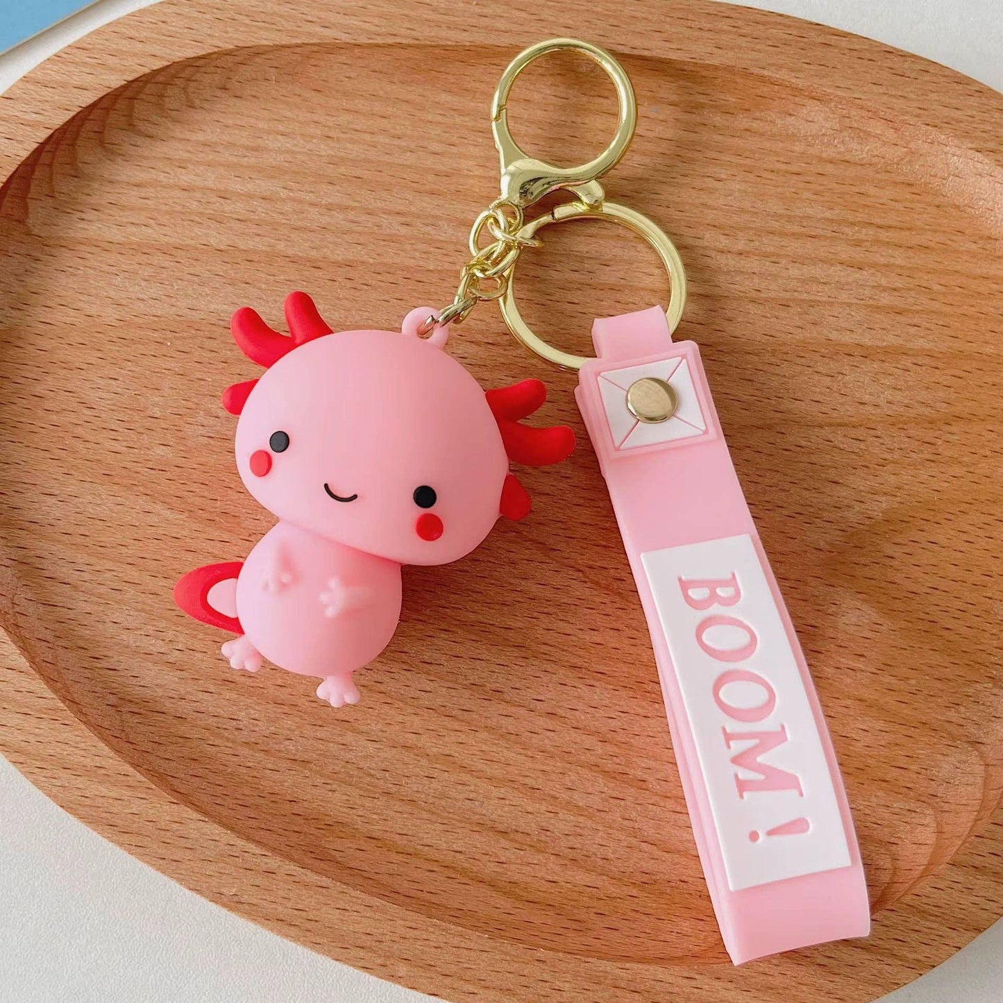 Axolotl Kawaii Nyckelring Lila - Söt Accessoar för Nycklar & Väskor