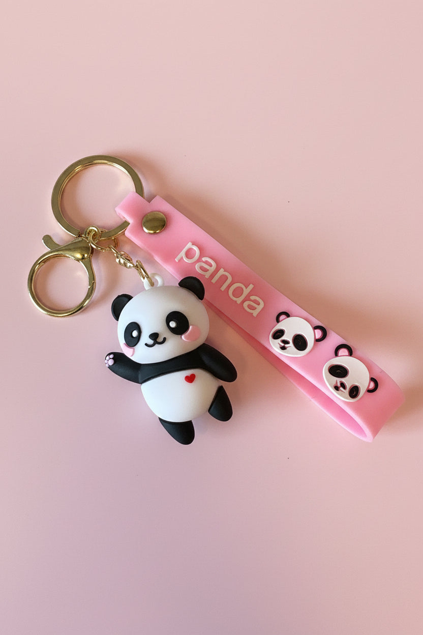 Söt Panda Nyckelring - Kawaii Accessoar för Väskor & Nycklar
