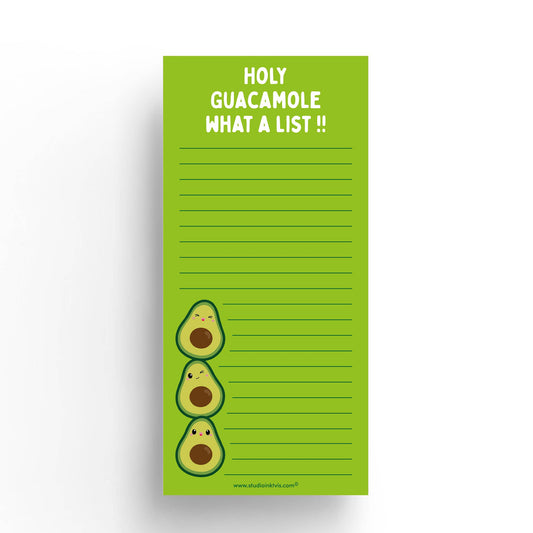 Anteckningsblock -Avokado "Holy Guacamole what a list!"