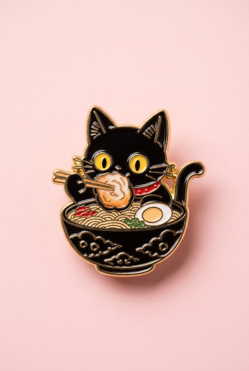 Pin - Katt som äter ramen