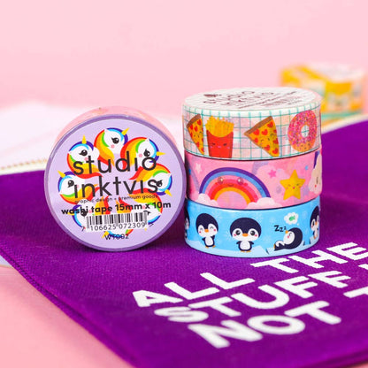 Studio Inktvis Washi Tape UNICORN – Färgglad Tejp för Bullet Journal & Pyssel