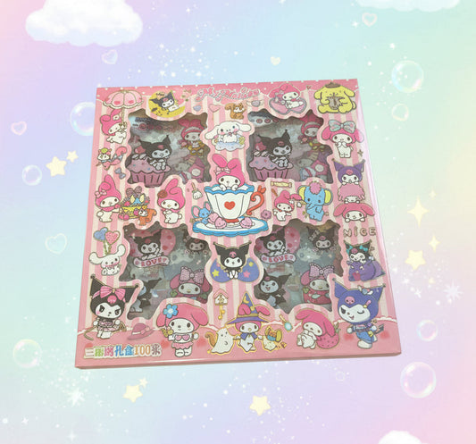 100 Rosa Kawaii Stickers - Dekoration för Dagbok, Scrapbooking & Laptop