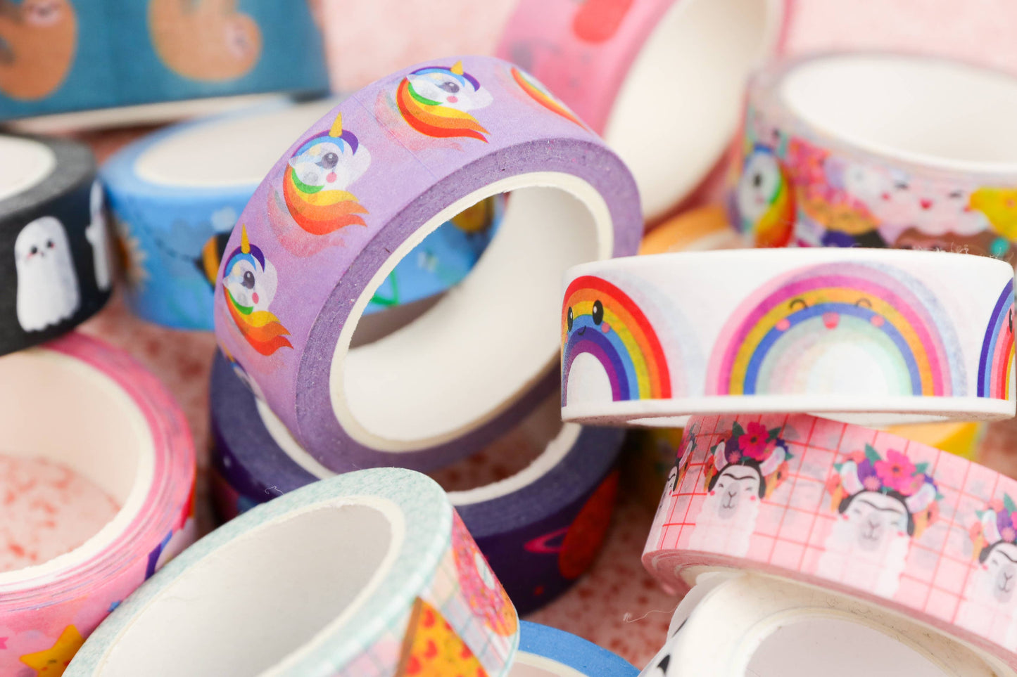 Studio Inktvis Washi Tape UNICORN – Färgglad Tejp för Bullet Journal & Pyssel