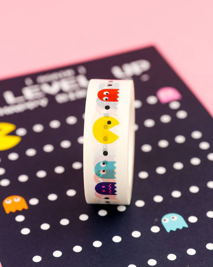 Färgglad Washi Tape Pac Man - Retro Kawaii Tejp för Bullet Journal & Pyssel