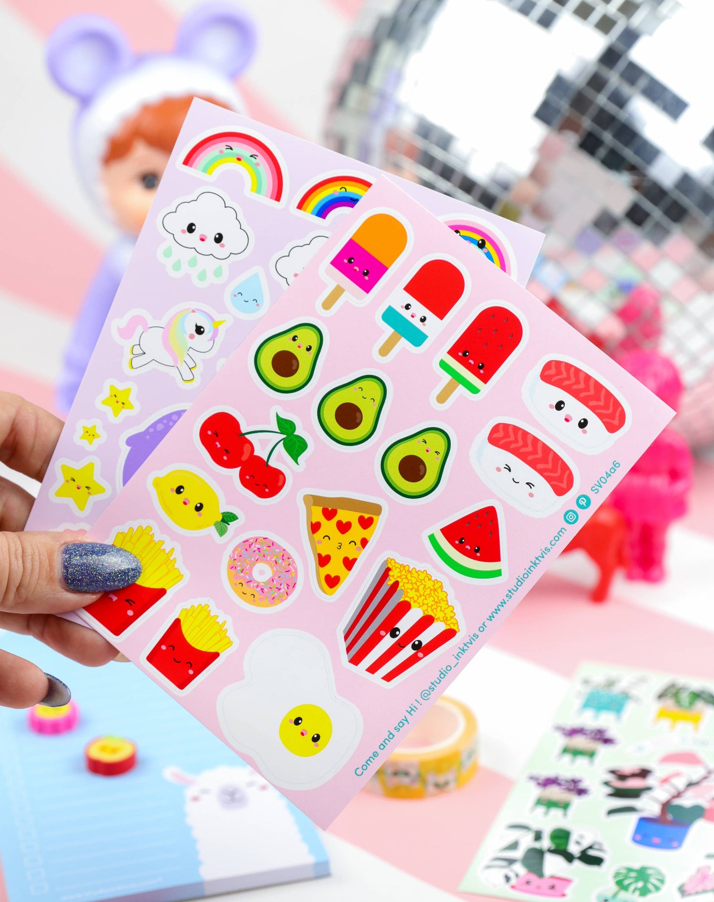 Klistermärken Sushi & Snabbmat – Sött vinylark för dator & vattenflaska