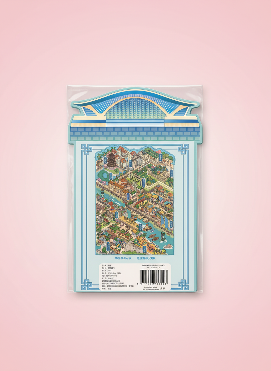 3d Sticker Scene- Liten Stad - Pink Panda Style product photo