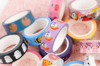 Studio Inktvis Washi Tape UNICORN – Färgglad Tejp för Bullet Journal & Pyssel