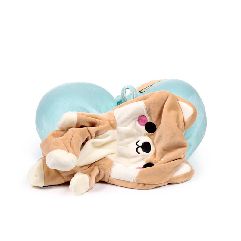 Shuggs Shiba Inu 2-i-1 resekudde & leksak - mjuk och kawaii