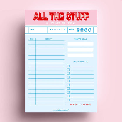 Anteckningsblock A5 - "Alla saker jag försöker att inte glömma" - Perfekt present