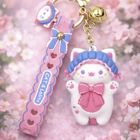 Nyckelring Kawaii Lolita Katt