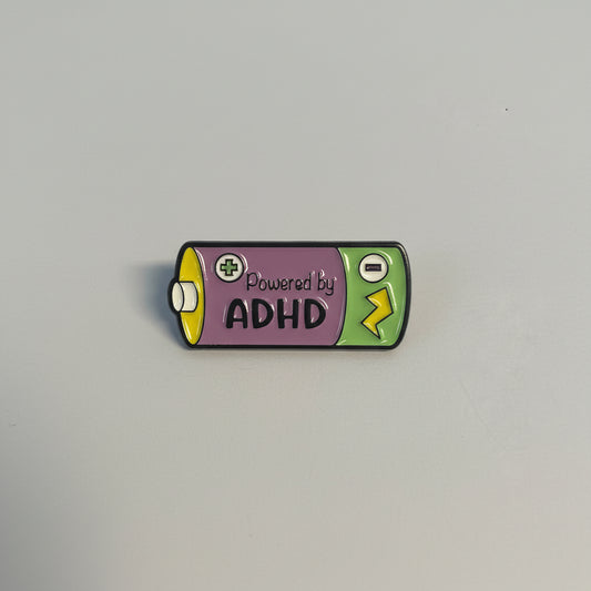 Pin - ”Powered by ADHD”