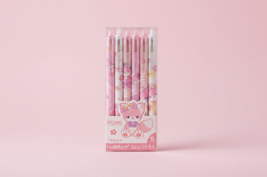 Pennor i 6 pack -  Suddbara - Rosa Räv