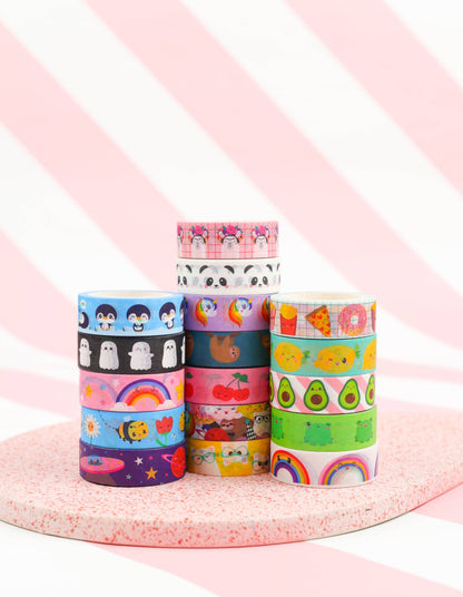 Washi-tejp med regnbågsdesign